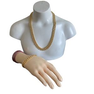 14K Gold plated Cuban link set